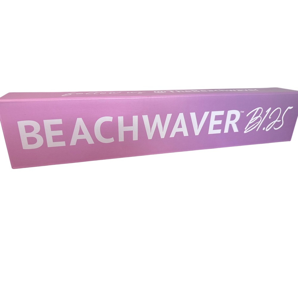 NEW Beachwaver B1.25 Rotating Curling Iron Pink Purple Ombre 1 1/4 Inch Ceramic